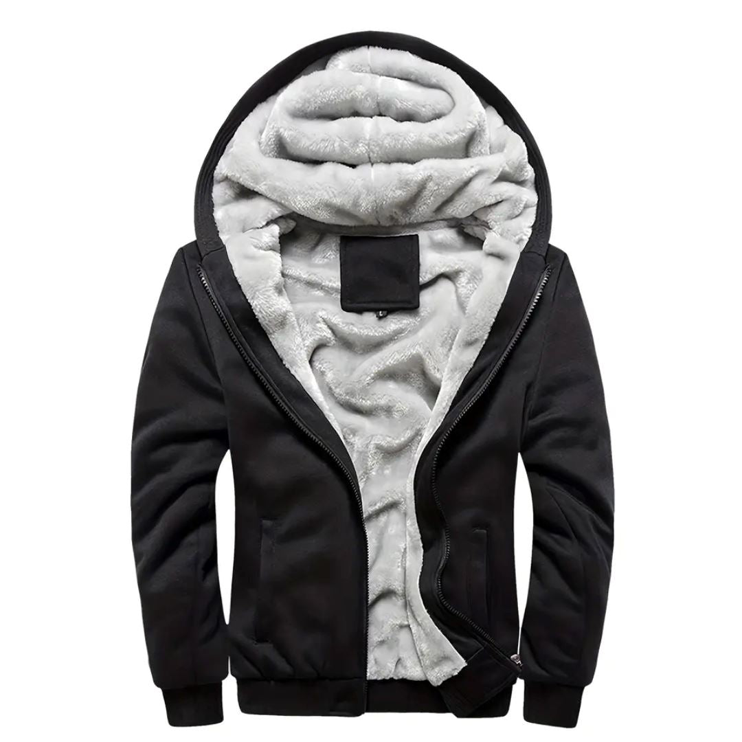 Men's Warm Fleece Hooded Jacket Coat Men's Warm Fleece Hooded Jacket Coat | GA Wovany Black S 